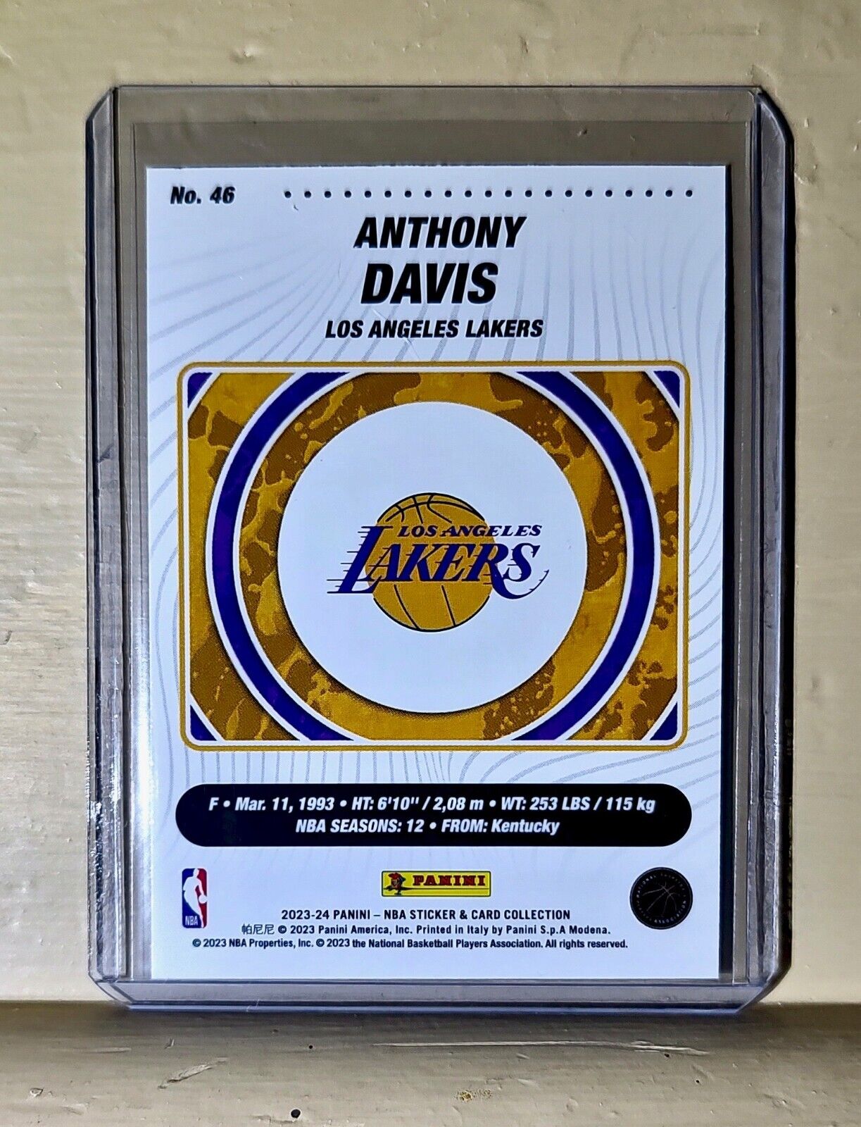 Anthony Davis 2023-24 Panini NBA Basketball #46 Card Los Angeles Lakers