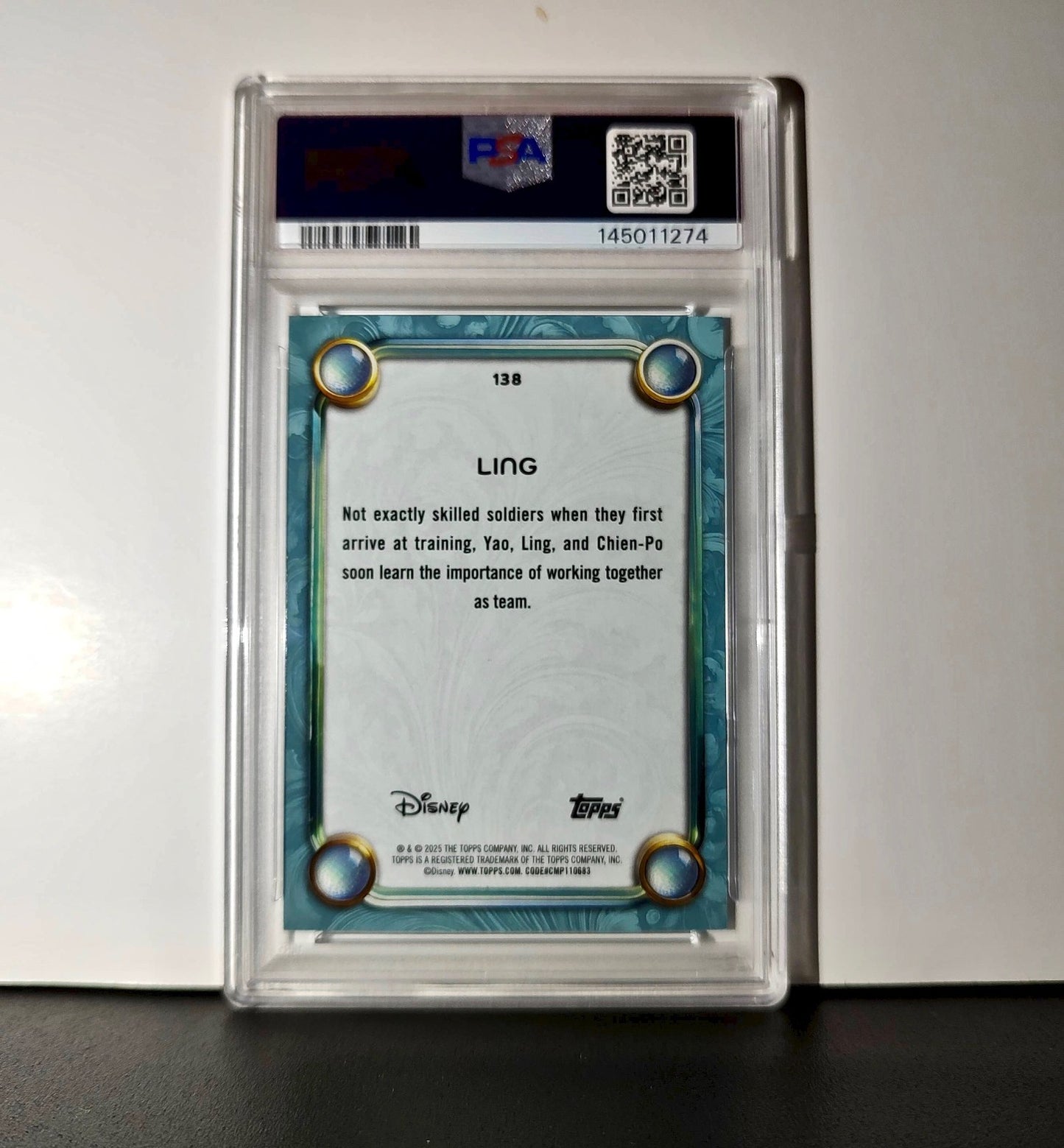 Ling 2025 Topps Disney Wonder #138 Diamond Card Mulan PSA 6