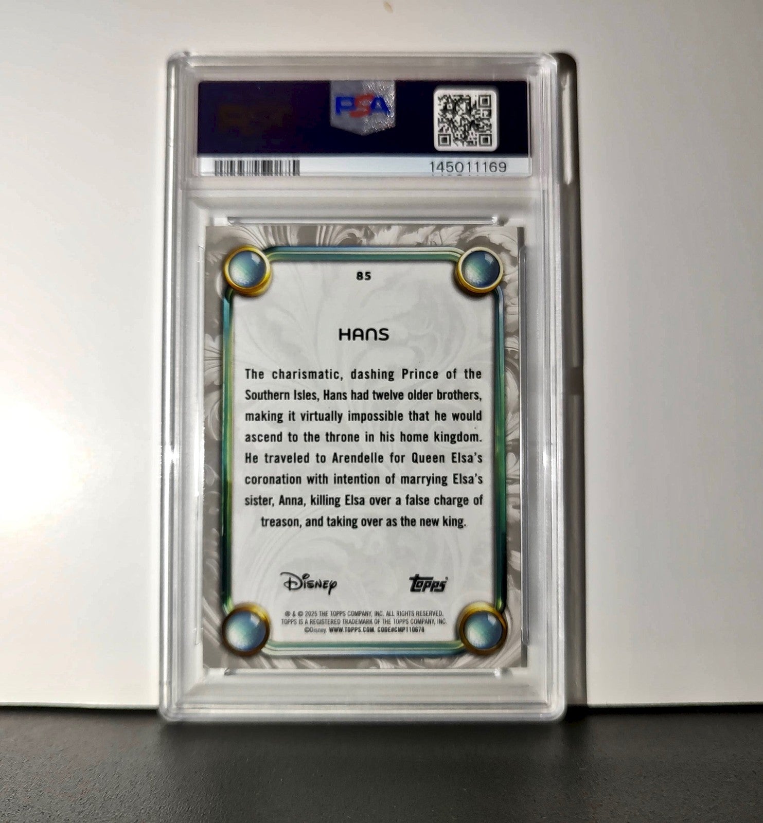 Hans 2025 Topps Disney Wonder #85 Winter Variant Card Frozen PSA 10