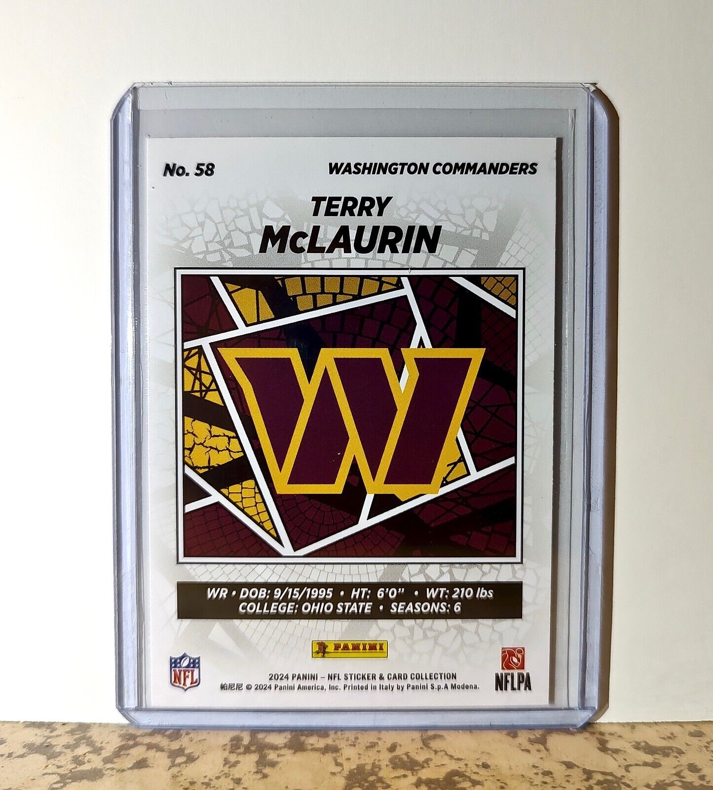 Terry McLaurin 2024 Panini NFL #58 Sticker Card Washington Commanders