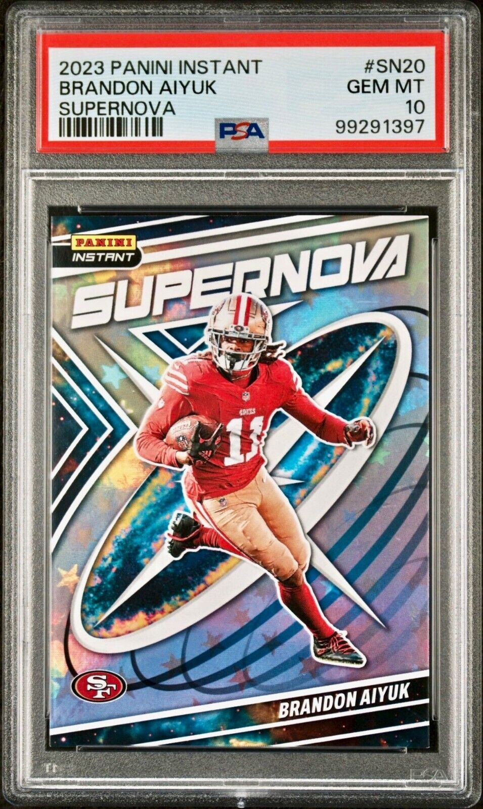 Brandon Aiyuk 2023 Panini Supernova NFL #SN-20 Football Card PSA 10 Gem Mint