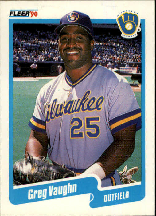 1990 Greg Vaughn Fleer Baseball Card #339