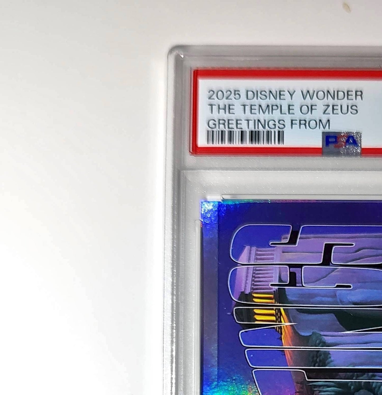 The Temple of Zeus 2025 Topps Disney #GF-22 Greetings From Hercules PSA 6 EX-M