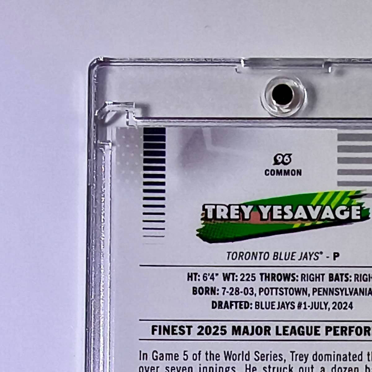 Trey Yesavage Rookie 2026 MLB Topps Finest #96 Refractor 133/150 Card Blue Jays