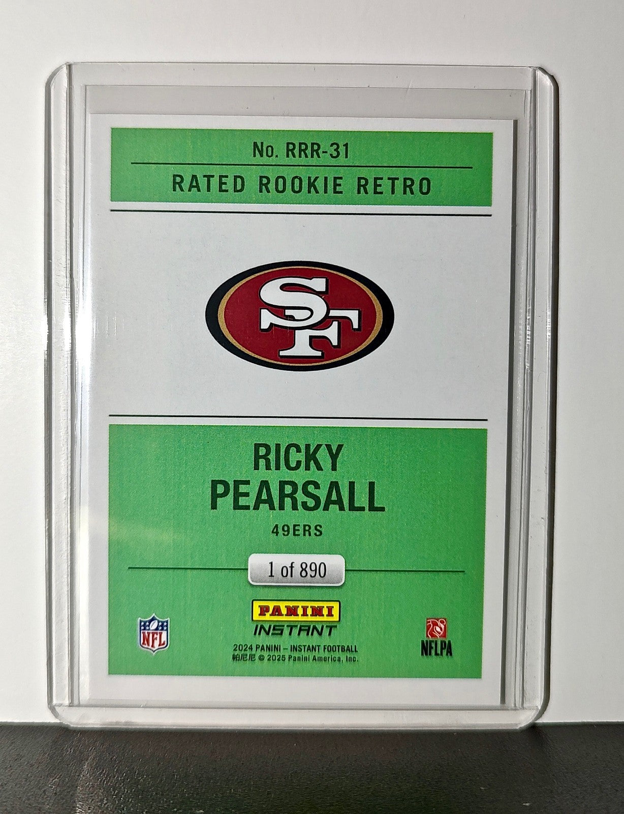 Ricky Pearsall Rookie 2024 Panini Rated Rookie Retro NFL #31 SF 49ers 1 of 890