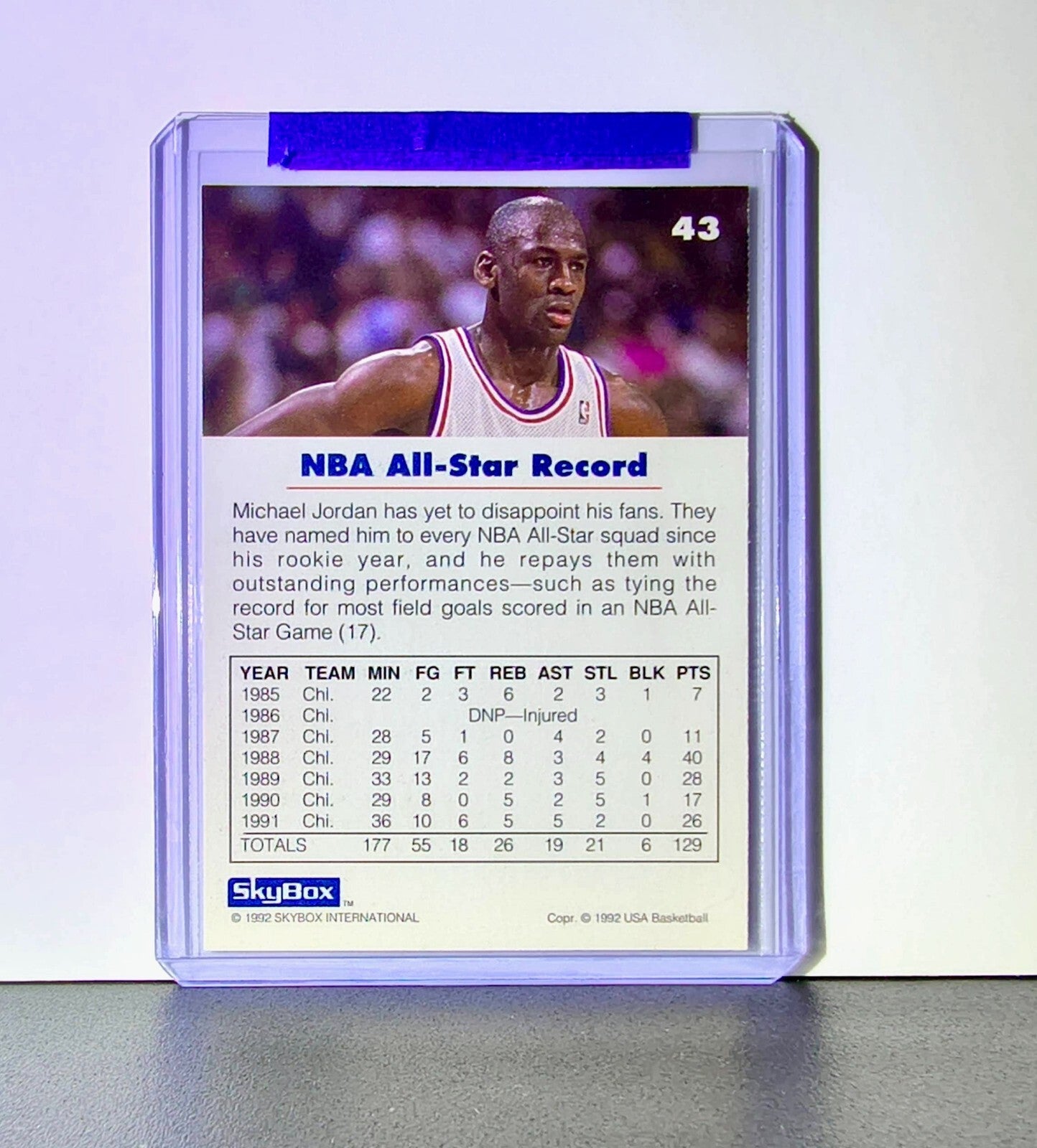 Michael Jordan 1992-93 Skybox USA Basketball #43 Basketball Card Chicago Bulls