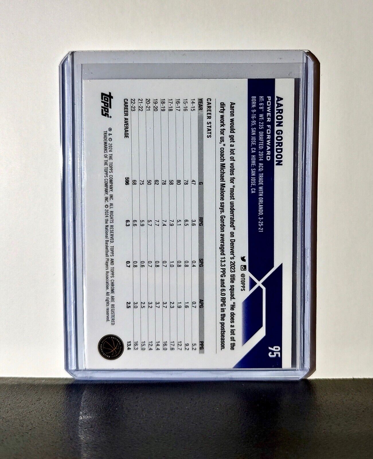 Aaron Gordon 2023-24 Topps Chrome NBA #95 Card Denver Nuggets