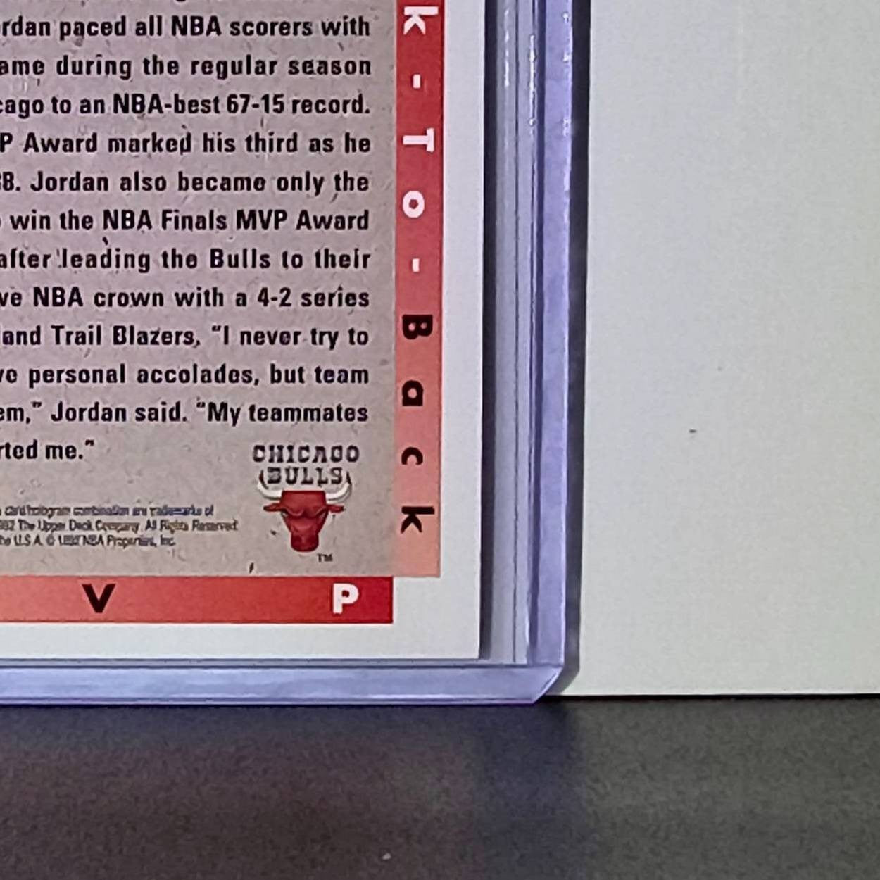 Michael Jordan 1992-93 Upper Deck Back to Back MVP #67 Card Chicago Bulls