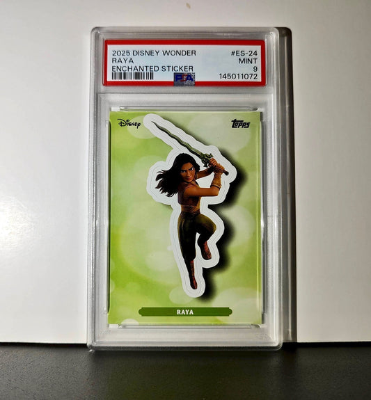 Raya 2025 Topps Disney #ES-24 Enchanted Sticker Card PSA 9