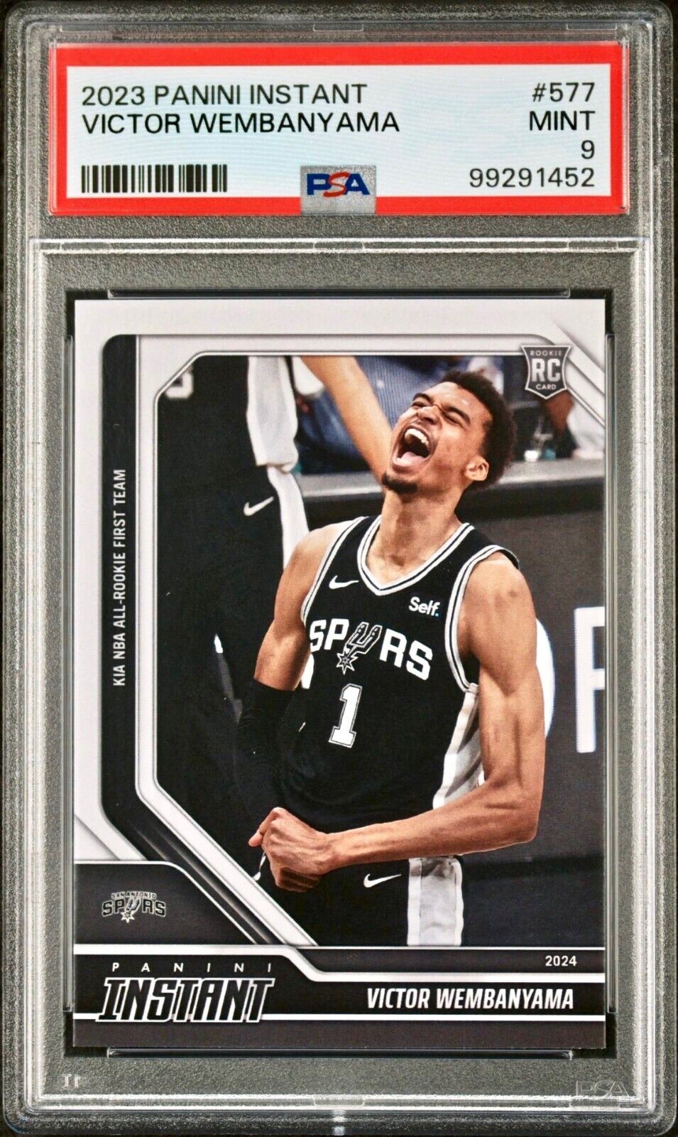 Victor Wembanyama 2023 Panini NBA All-Rookie 1st Team 577 Rookie Card PSA 9 Mint