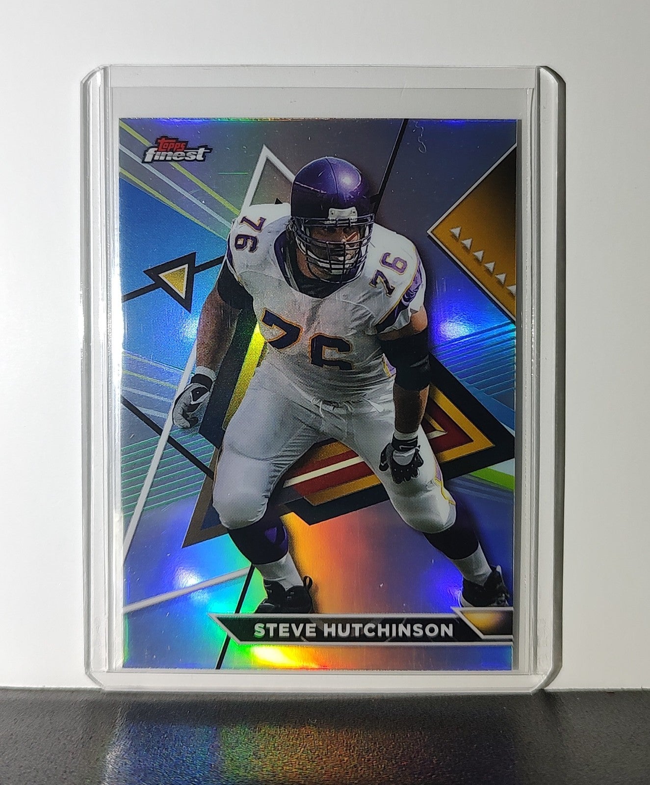 Steve Hutchinson 2023 Topps Finest NFL 212 Refractor Card Minnesota Timberwolves