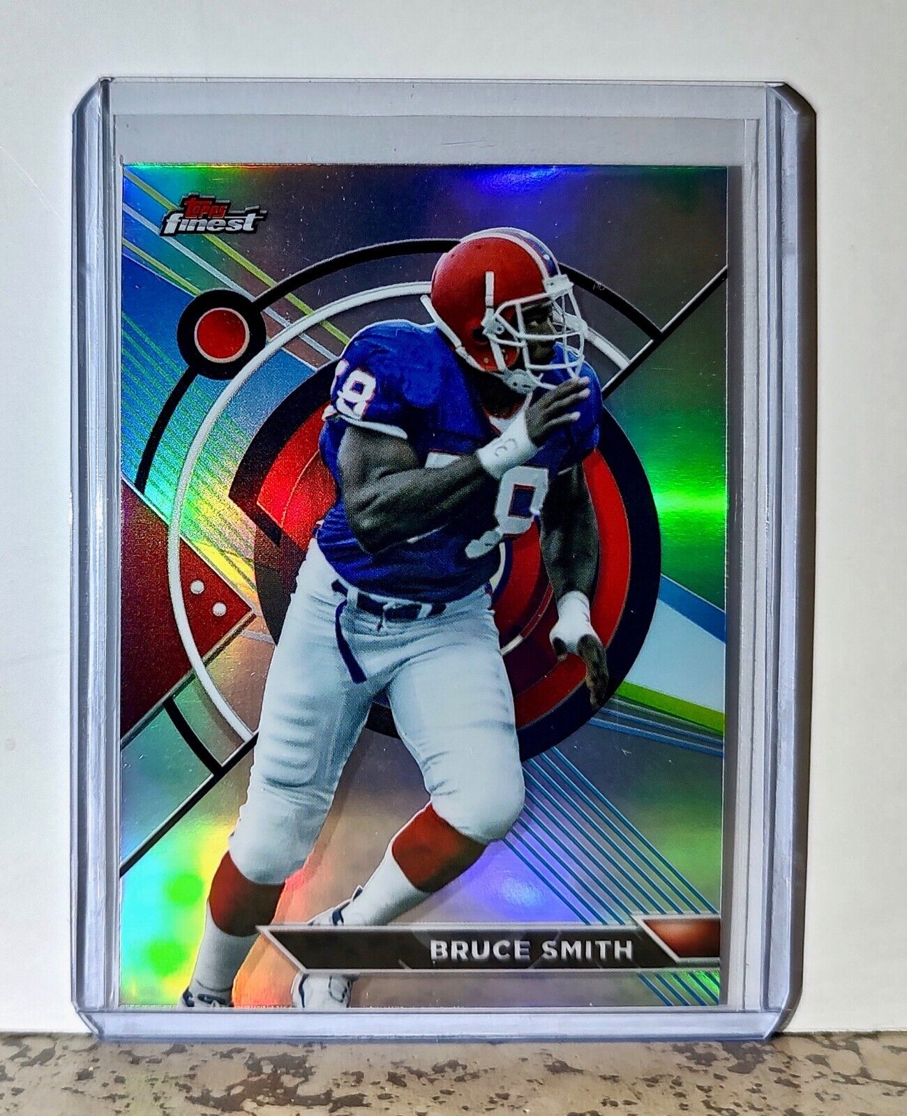 Bruce Smith 2023 Topps Finest Refractor NFL #155 Football Card Buffalo Bills