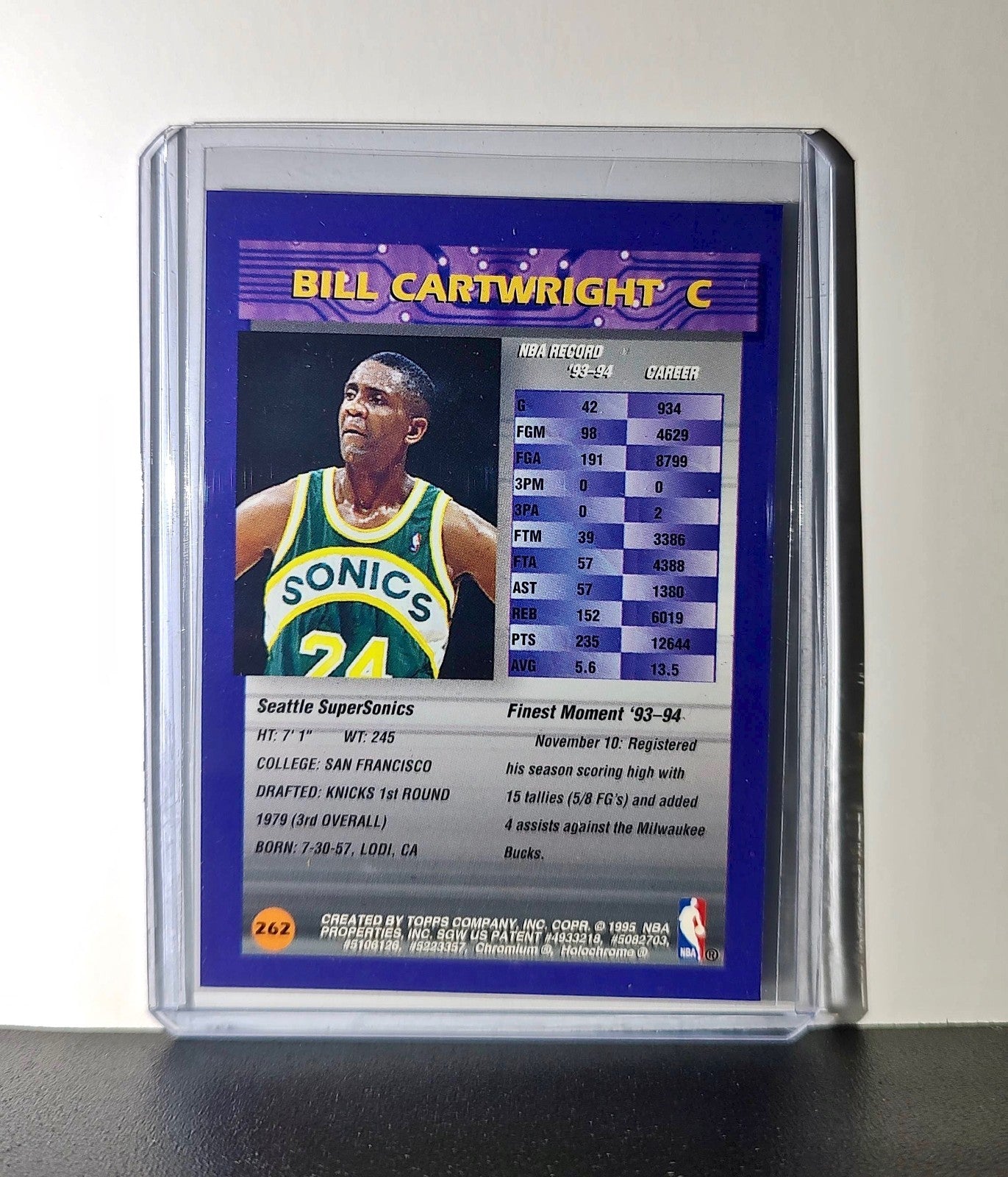 Bill Cartwright 1994-95 Topps Finest #262 Basketball Card