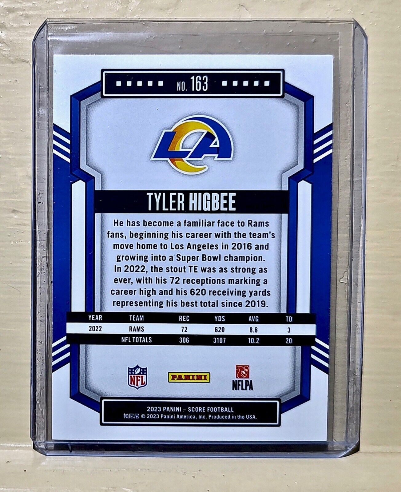 Tyler Higbee 2023 Panini NFL #163 Score Football Card Los Angeles Rams