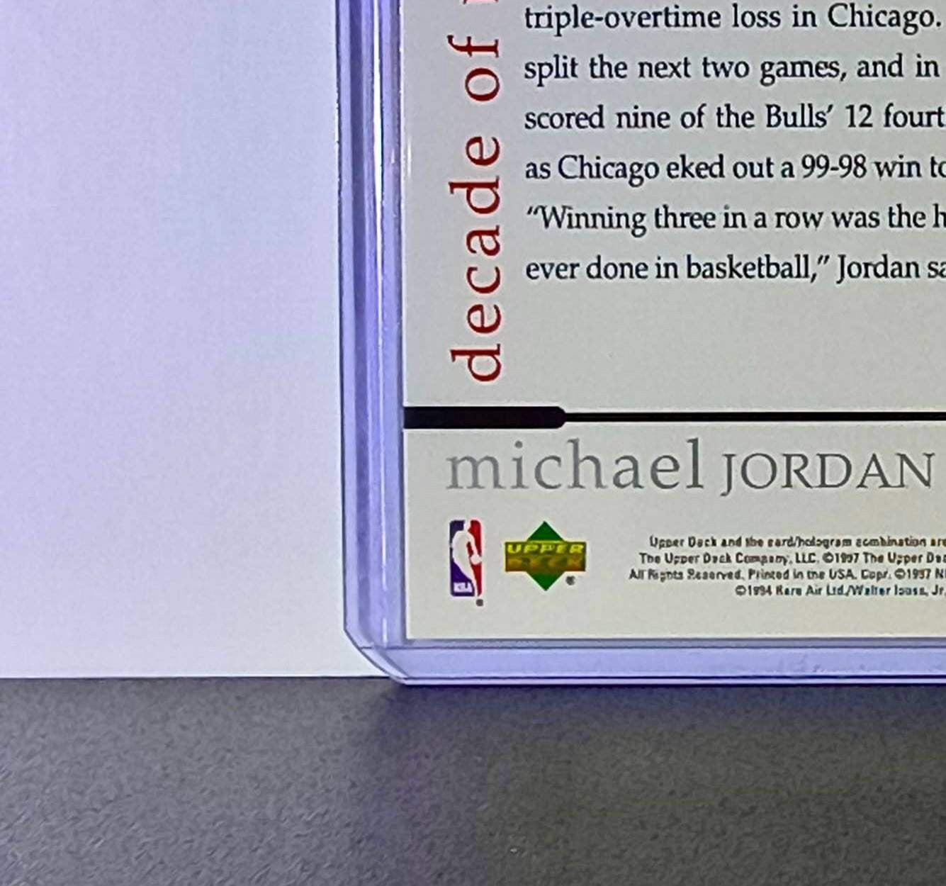 Michael Jordan 1997 Upper Deck Rare Air MJ Decade of Dominance #81 Card Bulls