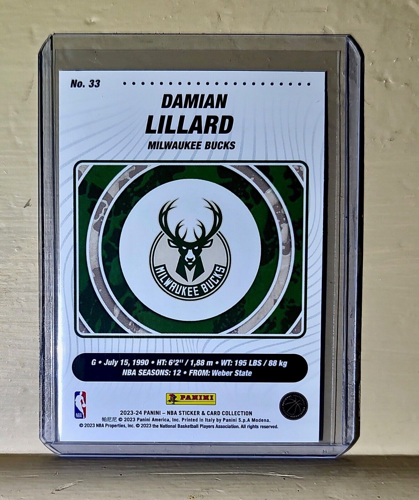 Damian Lillard 2023-24 Panini NBA Basketball #33 Card Milwaukee Bucks