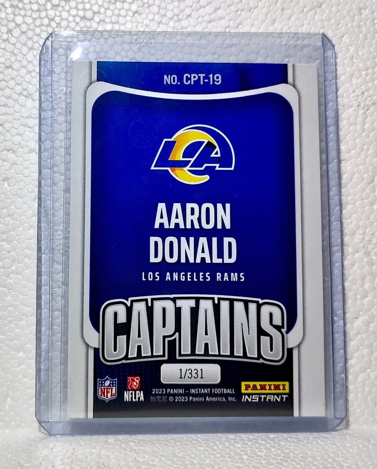 Aaron Donald 2023 Panini NFL Captain #19 Football Card Los Angeles Rams 1/331