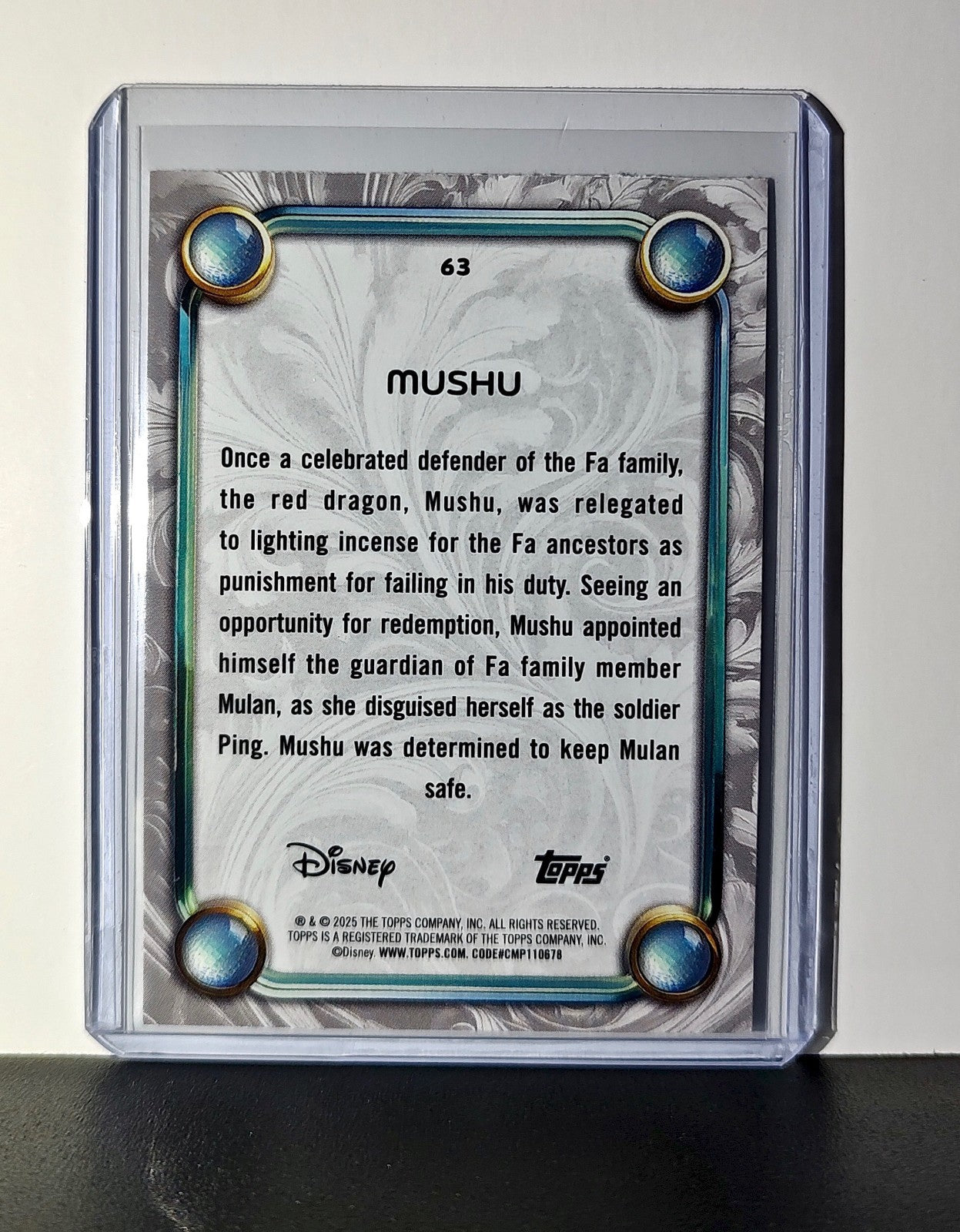 Mushu 2025 Topps Disney Wonder #63 Card Mulan