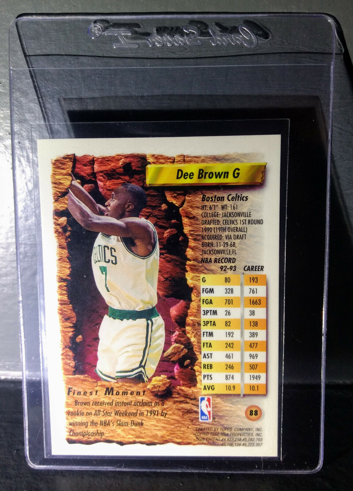 1993-94 Topps Finest Dee Brown #88 Basketball Card