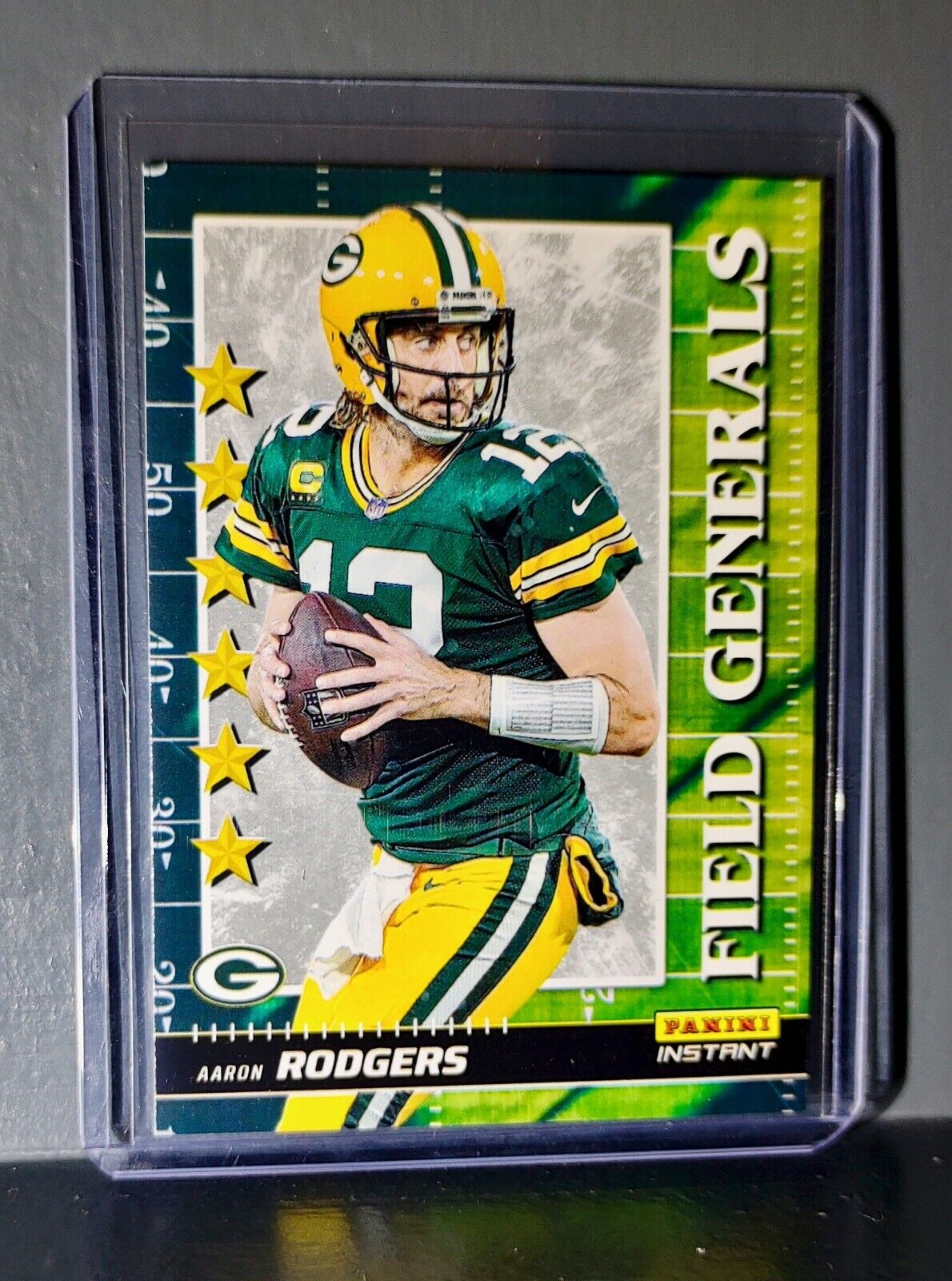 Aaron Rodgers 2021 Panini NFL Instant Field Generals #12 Rookie Card 1 of 2088