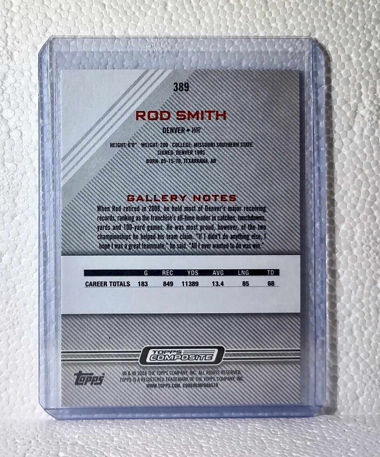 2023 Rod Smith Topps Gallery NFL #389 Composite Football Card Denver Broncos