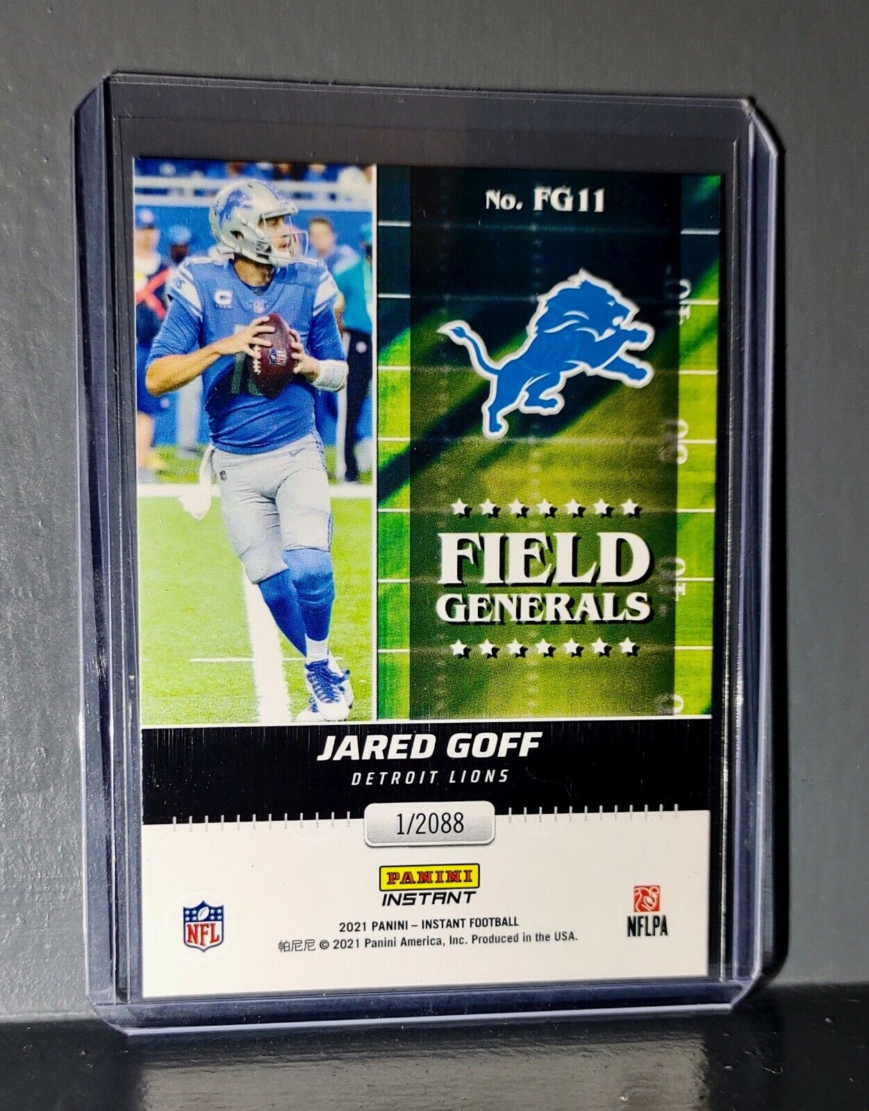 Jared Goff 2021 Panini NFL Instant Field Generals #11 Rookie Card 1 of 2088