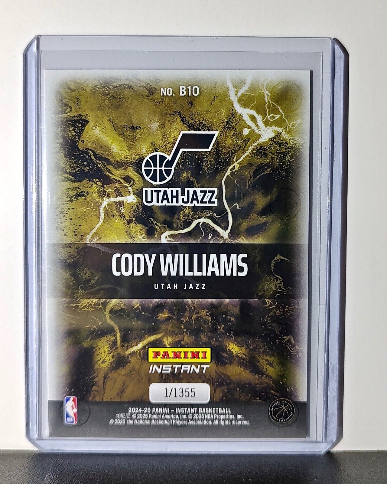 Cody Williams Rookie 2024-25 Panini NBA #10 Breakaway Card Boston Celtics 1/1355