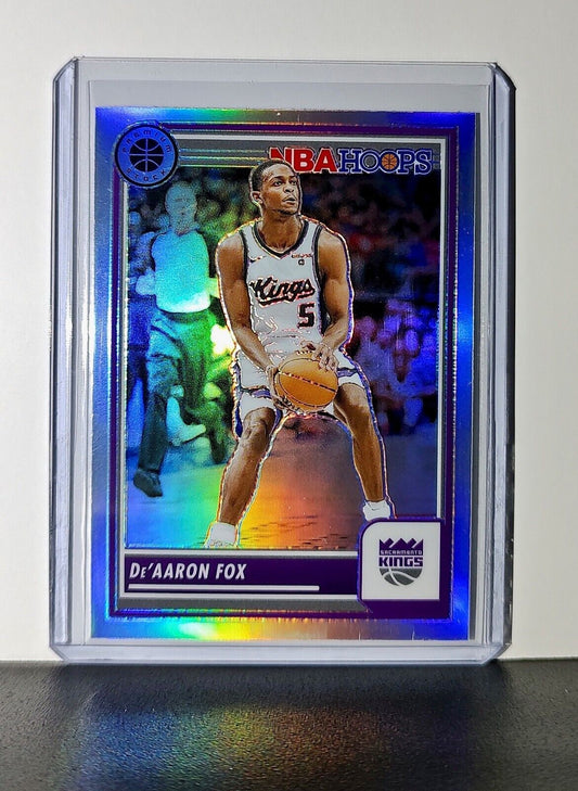 De’Aaron Fox 2023-24 Panini Premium Stock NBA Hoops #199 Prizm Refractor Kings