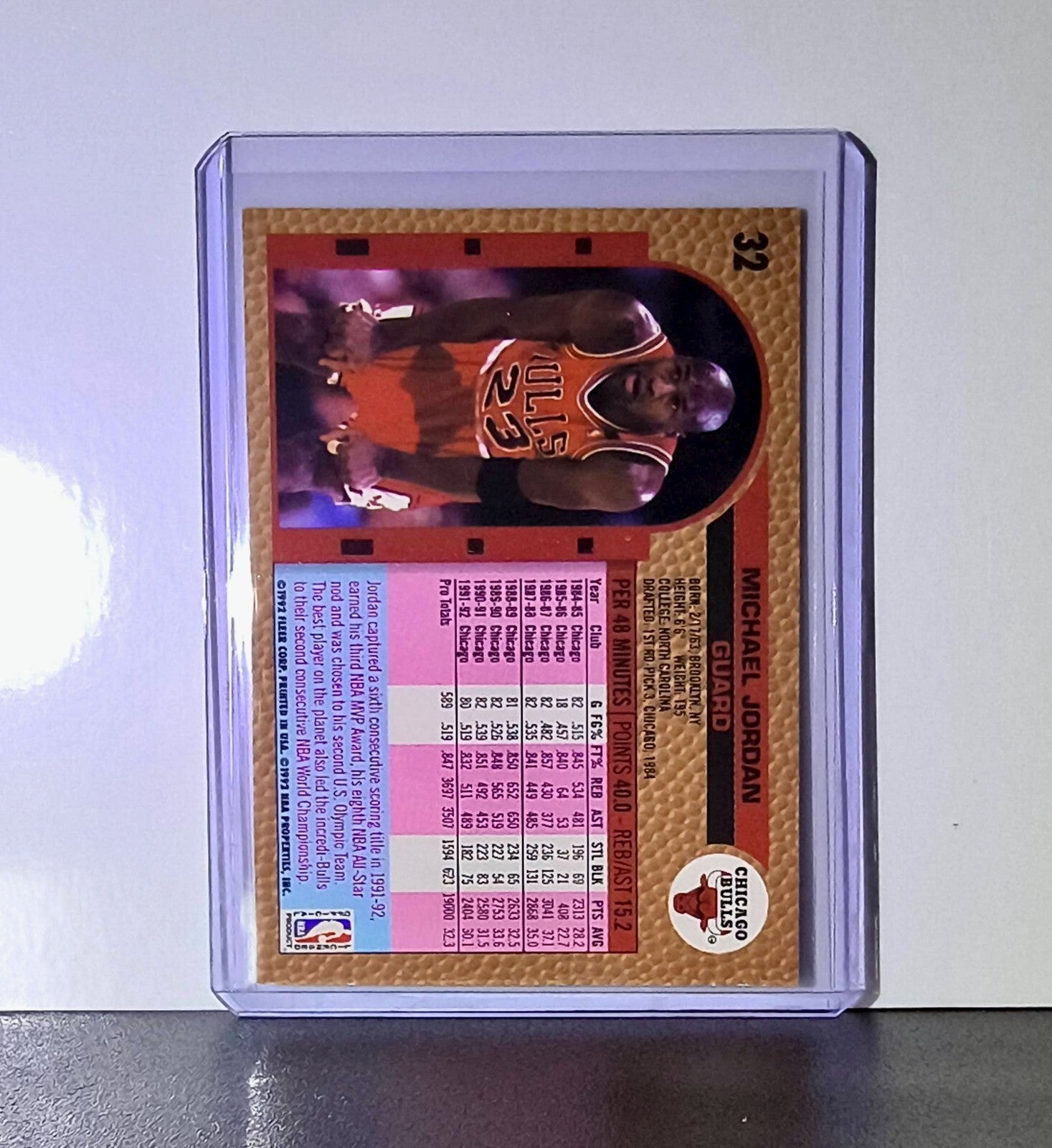 Michael Jordan 1992-93 Fleer #32 Basketball Card Chicago Bulls