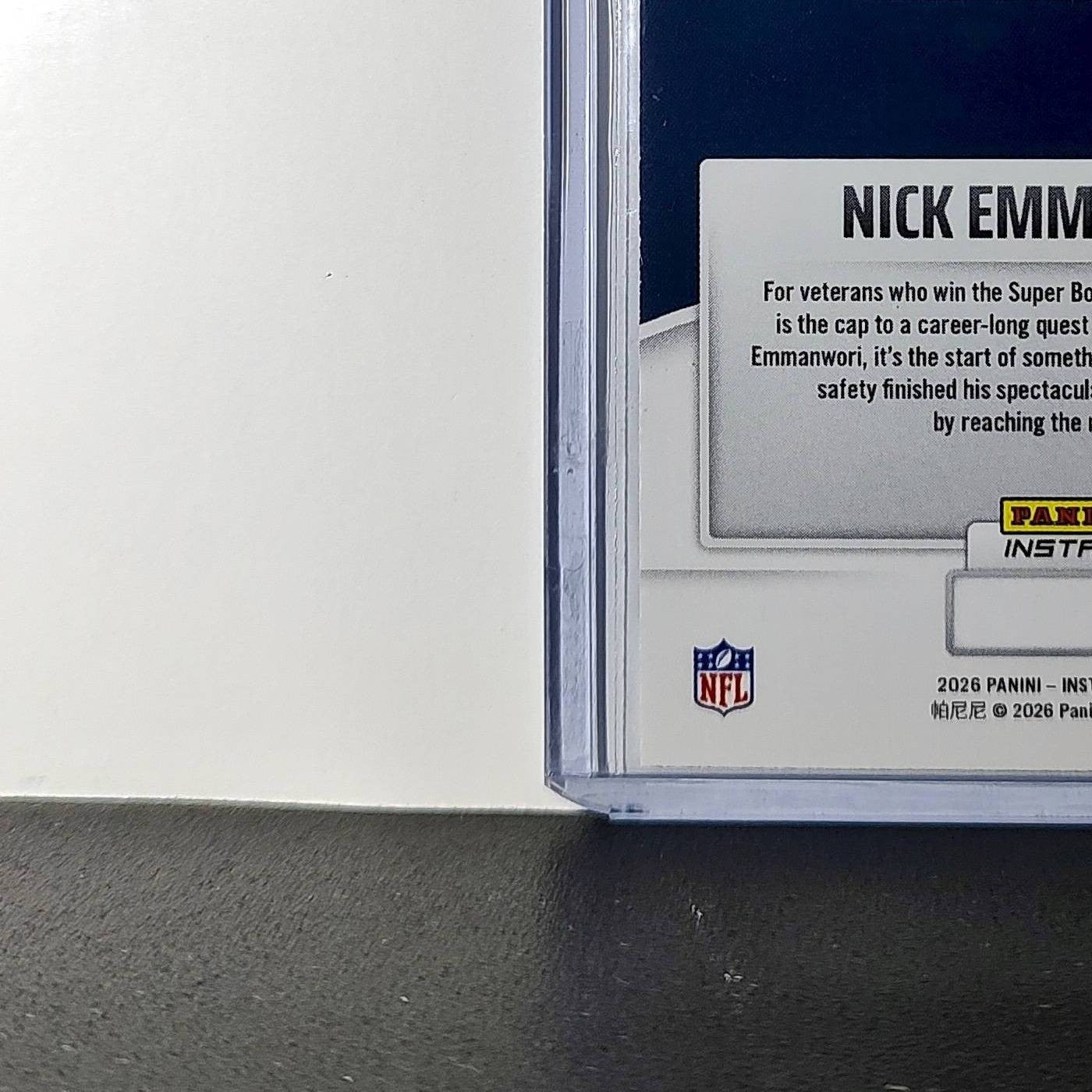 Nick Emmanwori Rookie 2026 Panini NFL Super Bowl LIX Champions #24 Card Seahawks