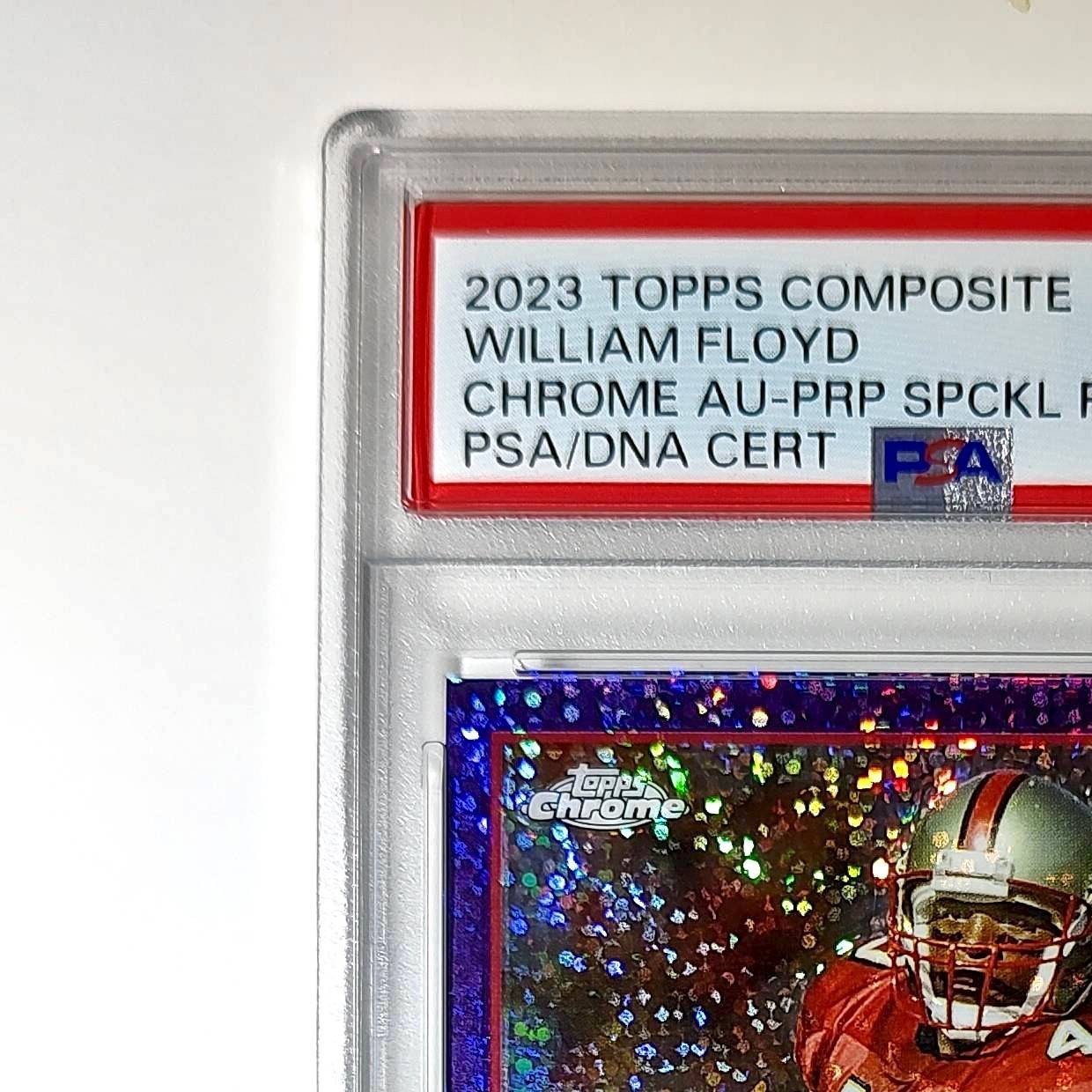 William Floyd 2023 Topps Chrome #TCA-WF Purple Geometric 124/199 PSA 10 Auto 10