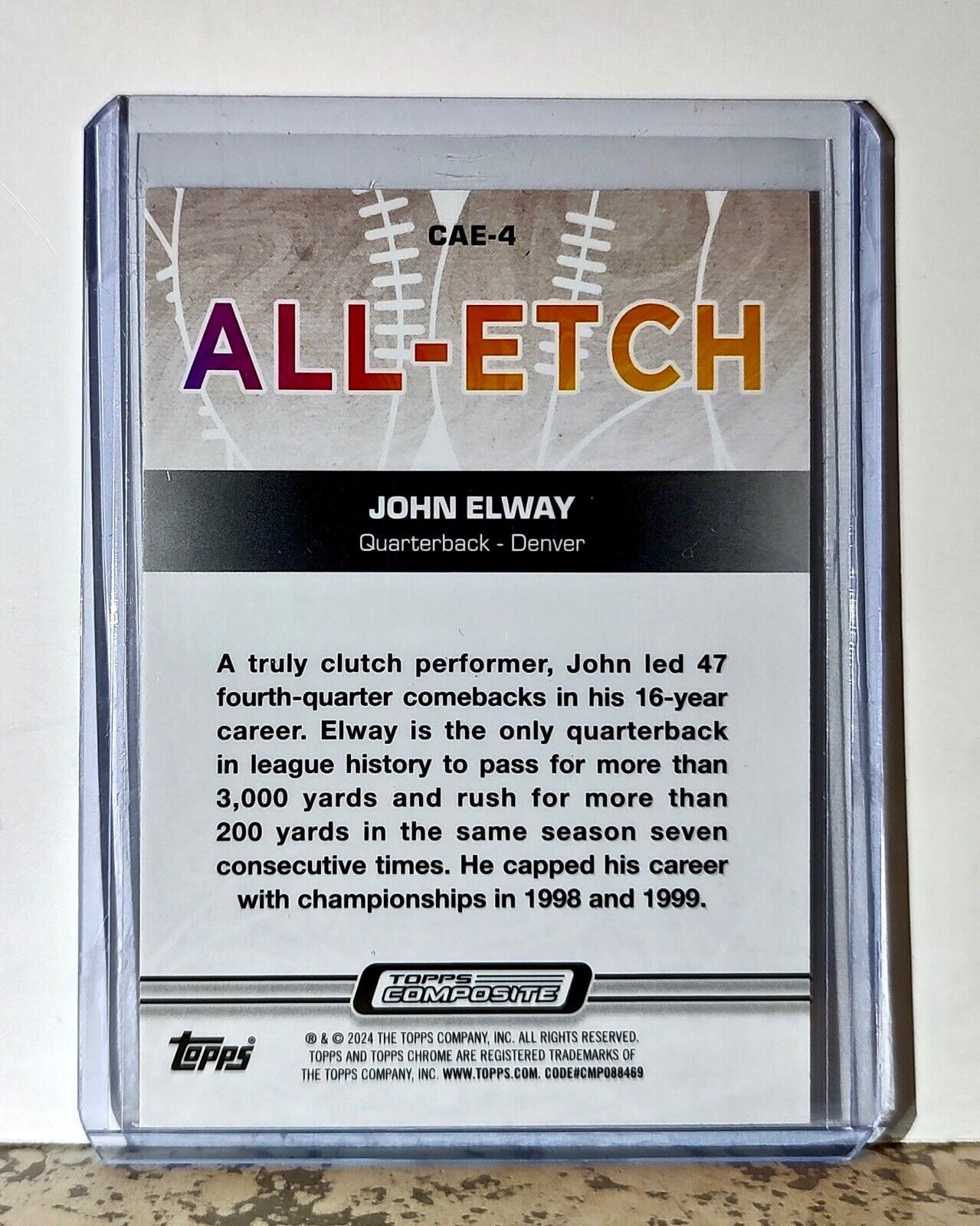 John Elway 2023 Topps Chrome All-Etch NFL #CAE-4 Football Card Denver Broncos