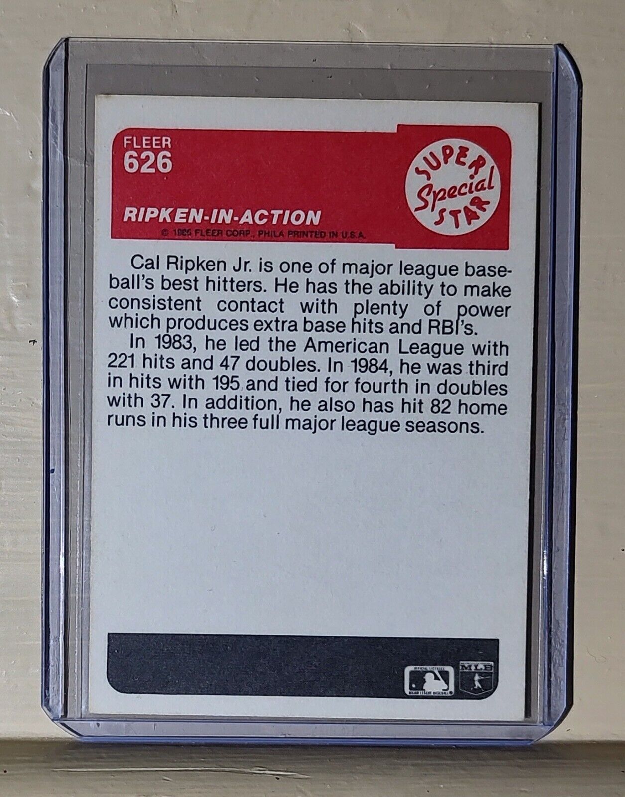 1985 Cal Ripken Jr Fleer Super Special Star #626 MLB Baseball Card Orioles