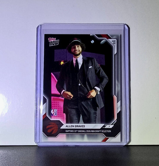 Allen Graves Rookie 2026-27 Topps NBA Draft #AGRA Card Toronto Raptors