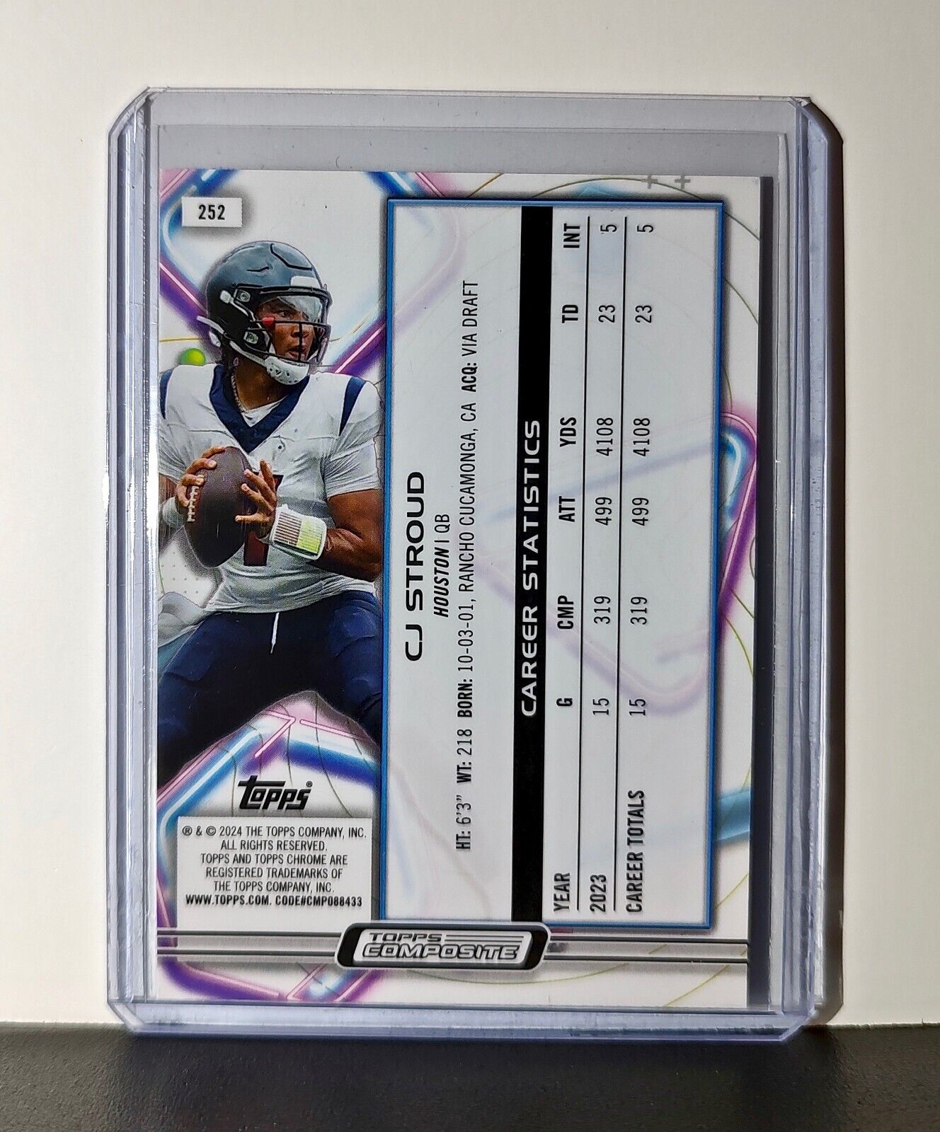 CJ Stroud Rookie 2023 Topps Chrome Cosmic NFL #252 Card Houston Texans