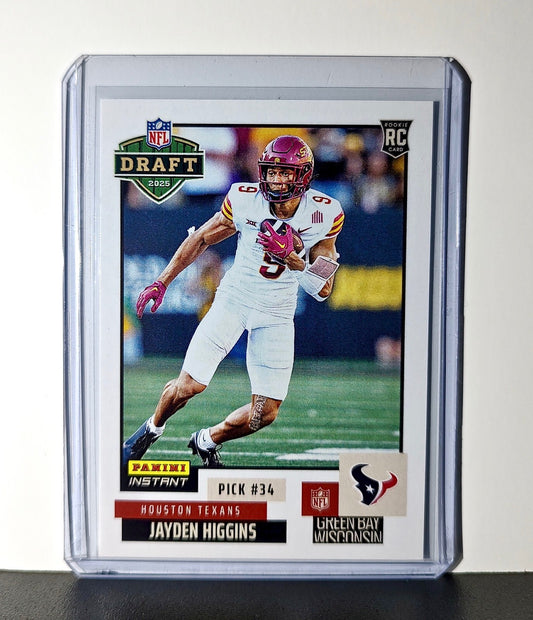 Jayden Higgins Rookie 2025 NFL Draft #28 Football Card Houston Texans 1 of 797