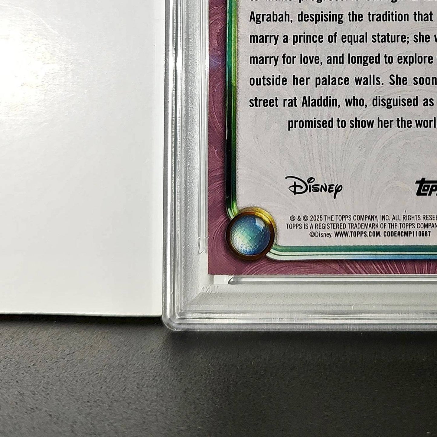 Jasmine 2025 Topps Disney Cartoon Princess #156 Card Aladdin PSA 9 MT