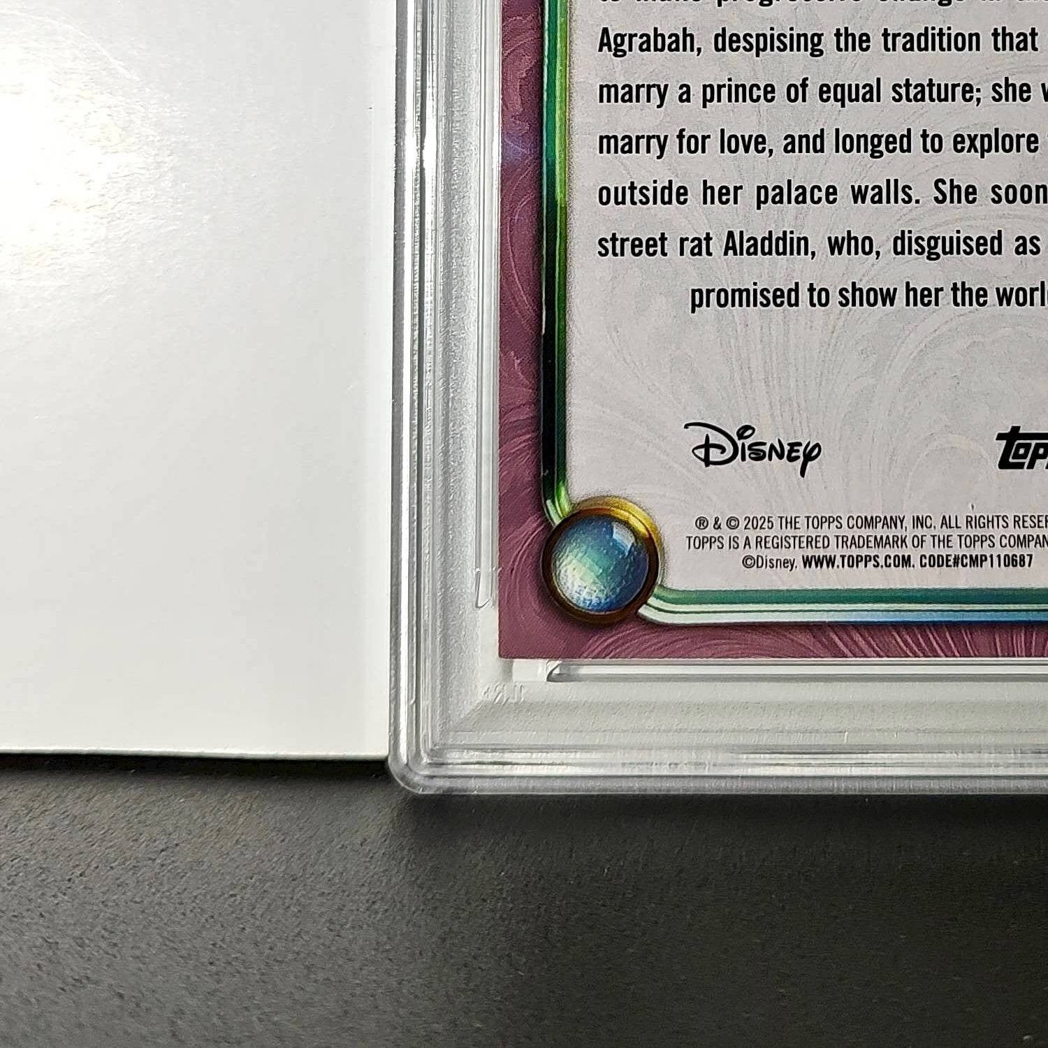 Jasmine 2025 Topps Disney Cartoon Princess #156 Card Aladdin PSA 9 MT