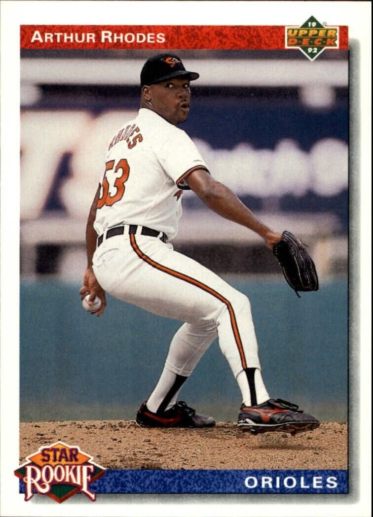 Arthur Rhodes 1992 Upper Deck MLB #17 Star Rookies Card Baltimore Orioles