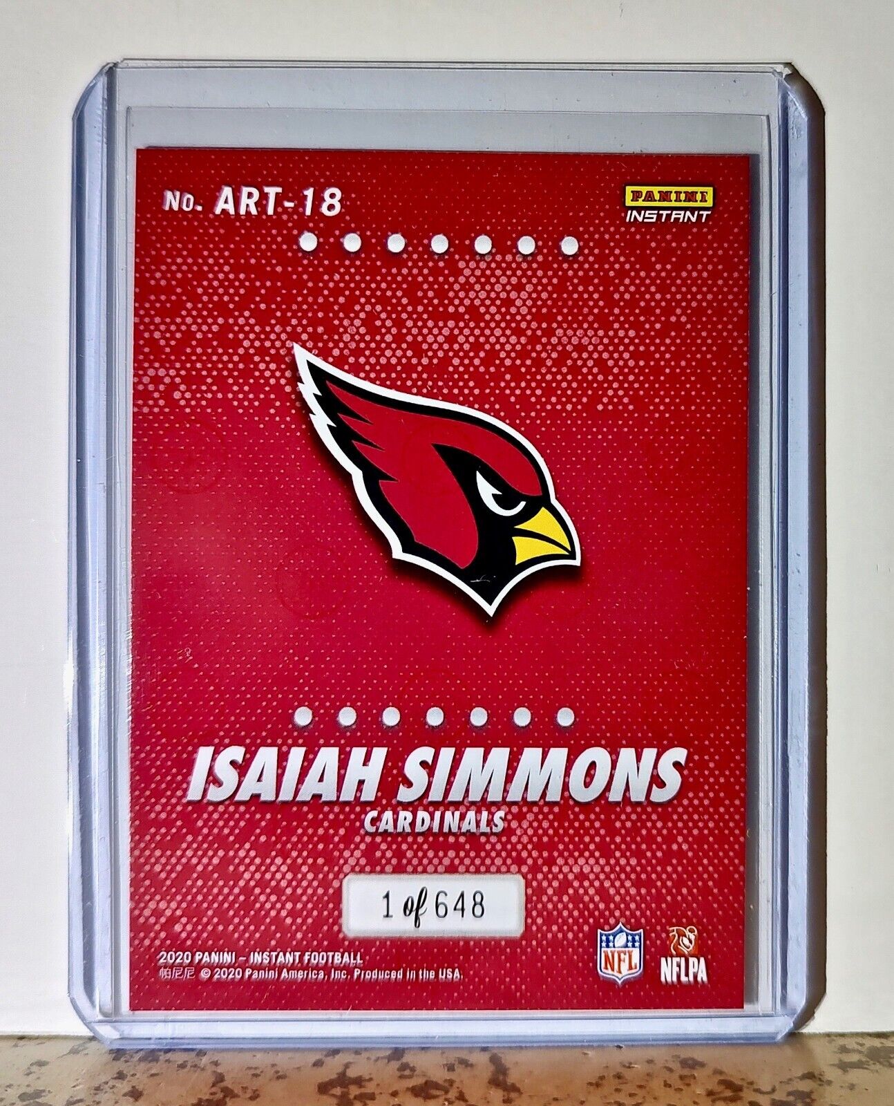 Isaiah Simmons 2020 Panini All-Rookie Team NFL #18 Card 1/648 Arizona Cardinals