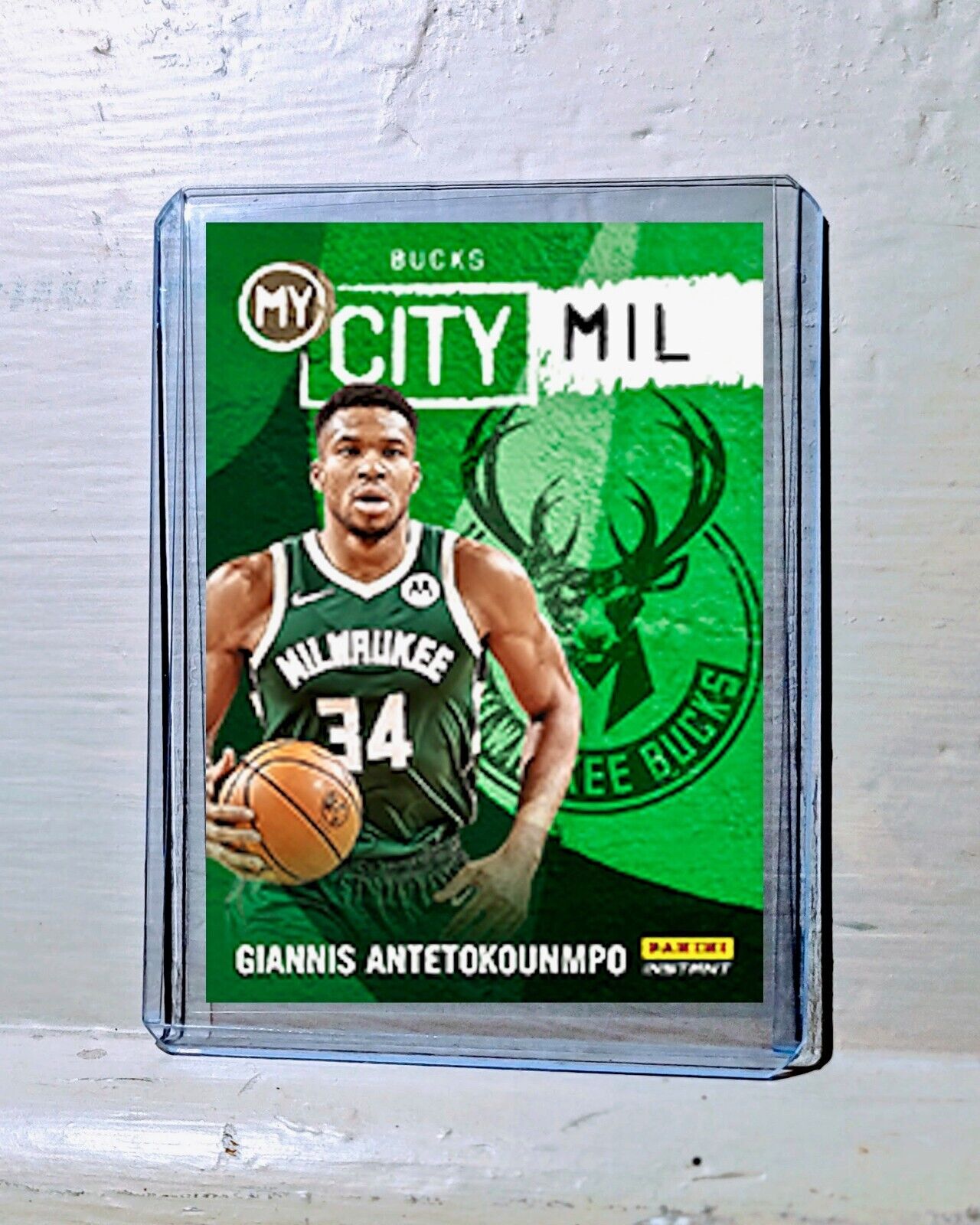 Giannis Anttokounmpo 2023-24 Panini NBA #5 MyCity Basketball Card Bucks 1/543