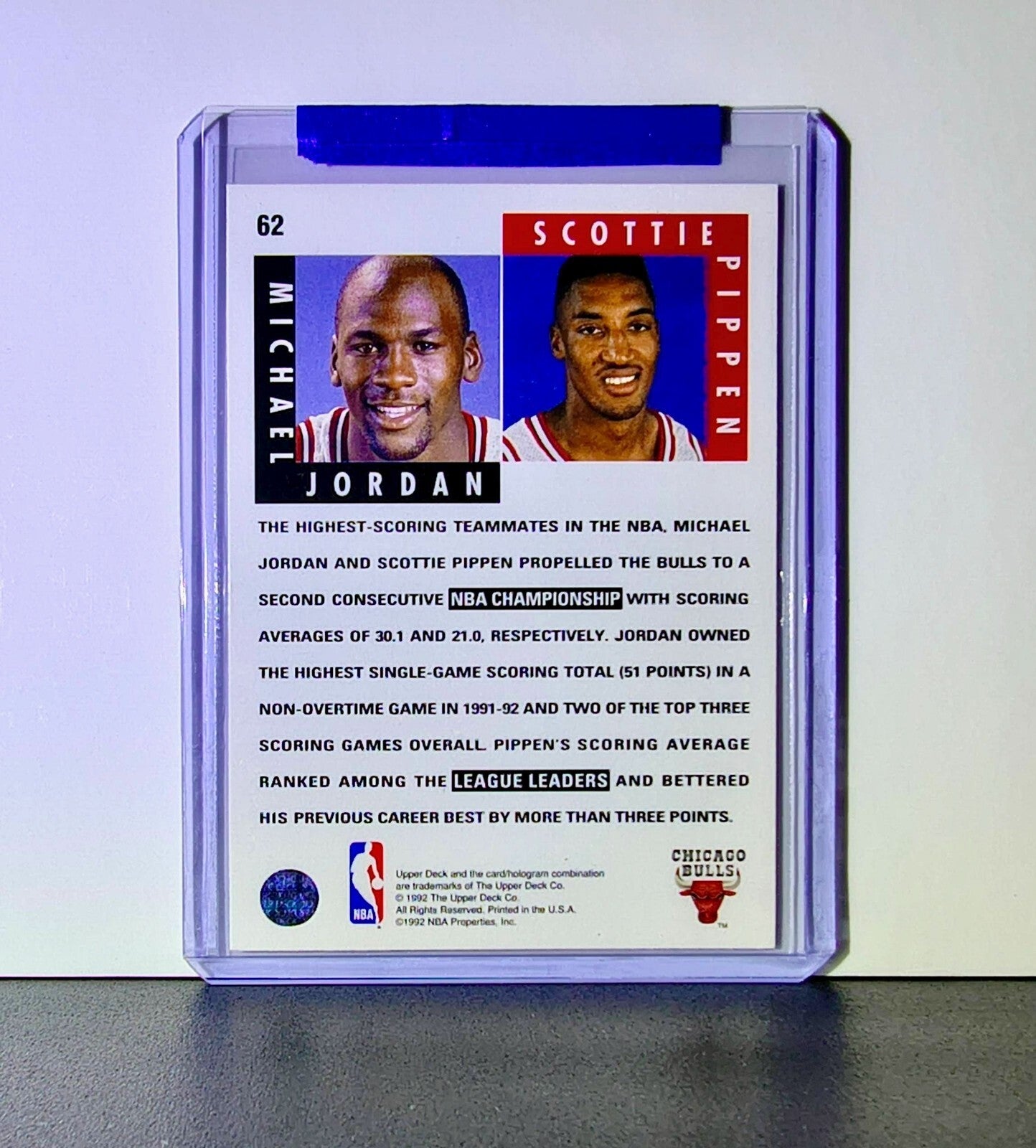 Michael Jordan Scottie Pippen 1992-93 Upper Deck #62 Basketball Card Bulls