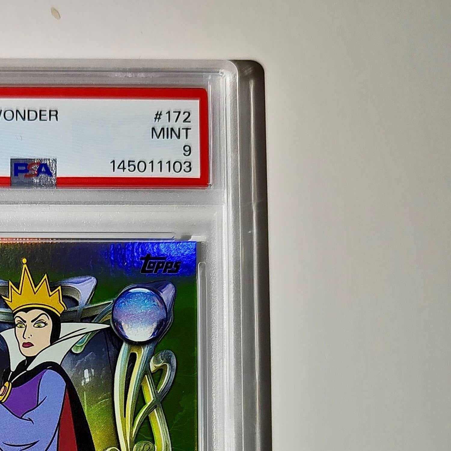Evil Queen 2025 Topps Disney #172 Card Snow White and the Seven Dwarfs PSA 9