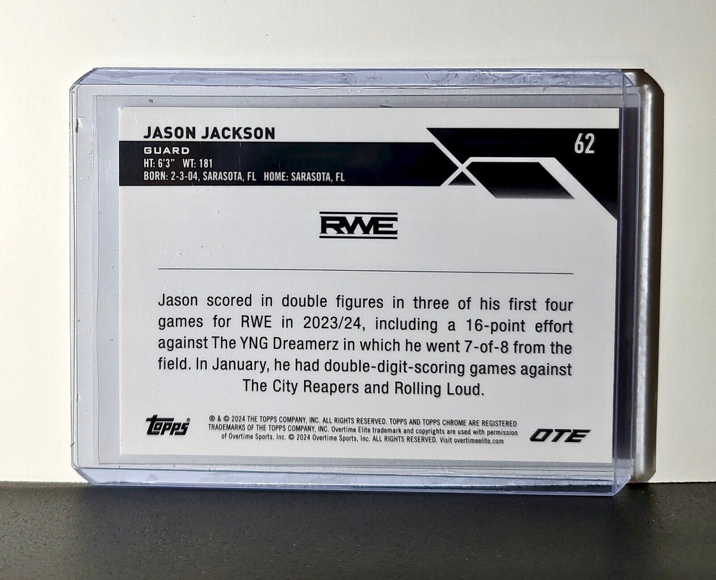 Jason Jackson Rookie Card 2023-24 Topps Chrome Overtime #62 RWE