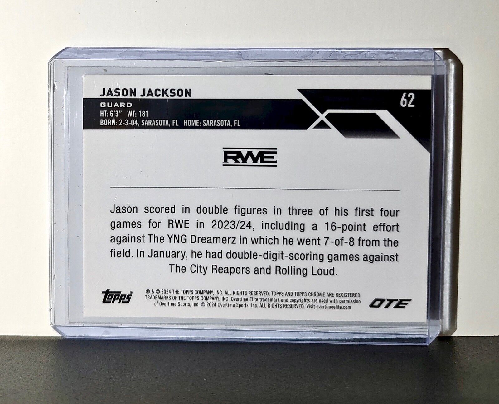 Jason Jackson Rookie Card 2023-24 Topps Chrome Overtime #62 RWE