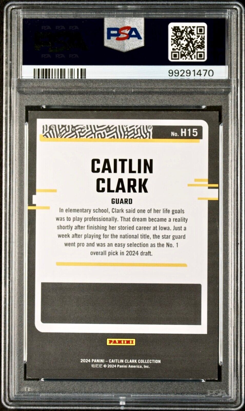 Caitlin Clark 2024 Panini Donruss Highlights H15 Basketball Card PSA 8 NM-MT+