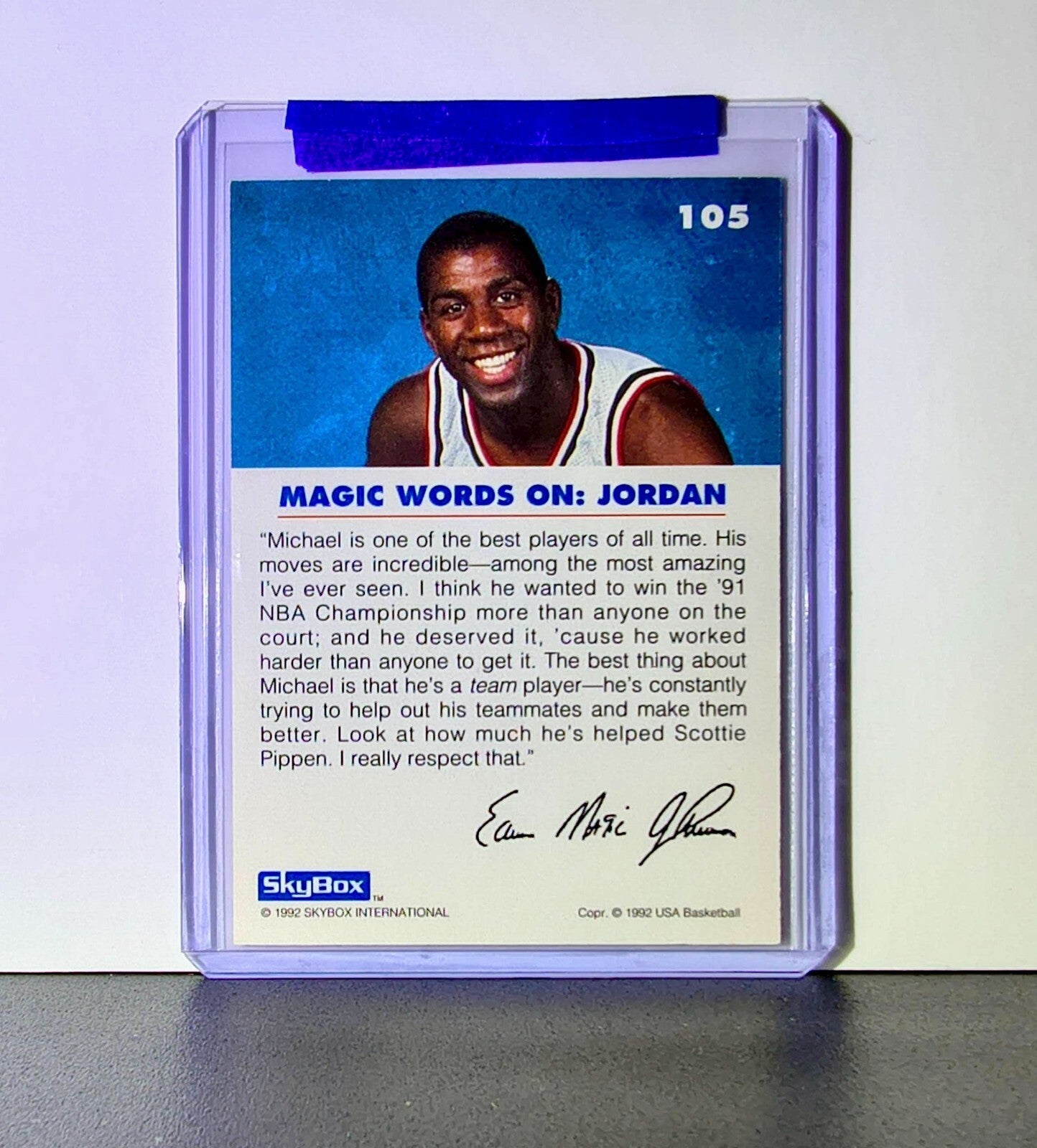 Michael Jordan Magic Johnson 1992-93 Skybox USA Basketball #105 Card Bulls