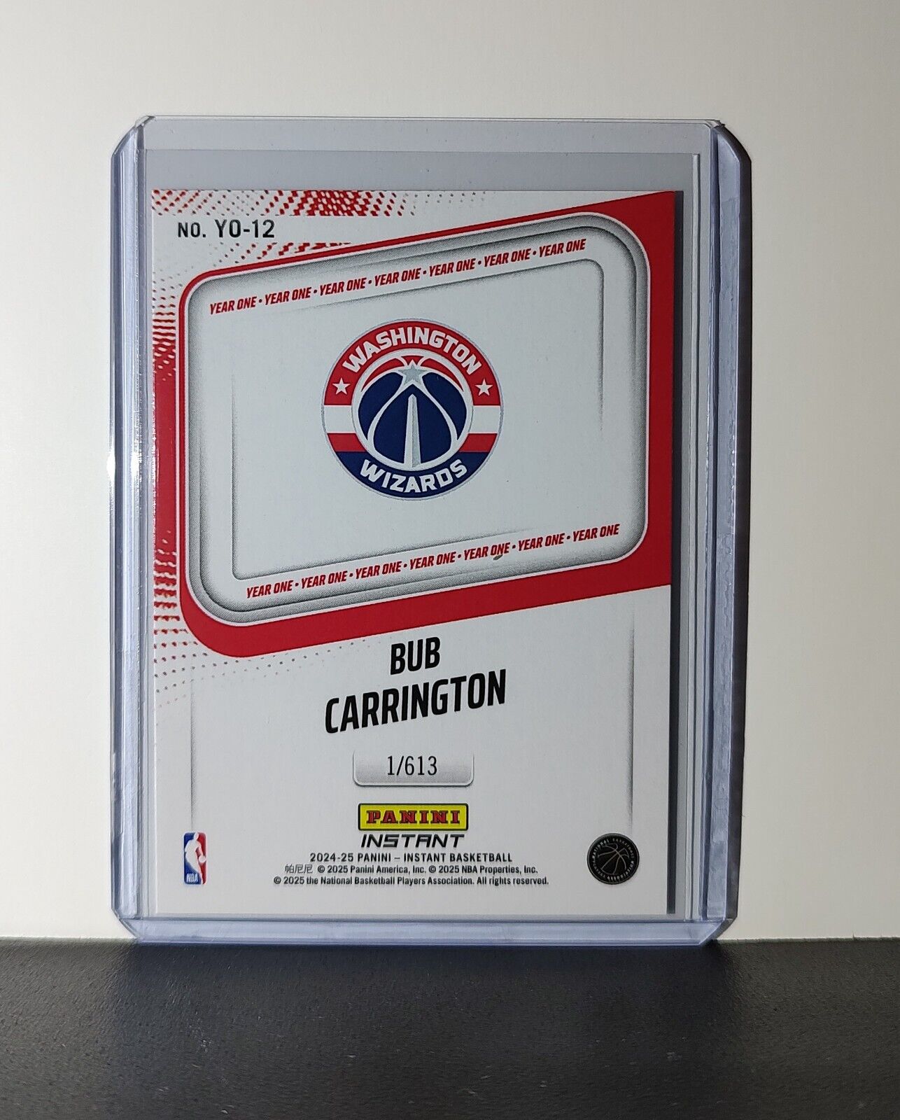 Bub Carrington Rookie Card 2024-25 Panini Year One #12 Washington Wizards 1/613