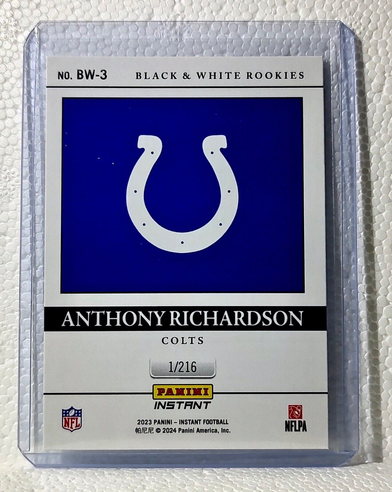 Anthony Richardson 2023 Panini NFL #3 Black & White Rookies Football Card 1/216