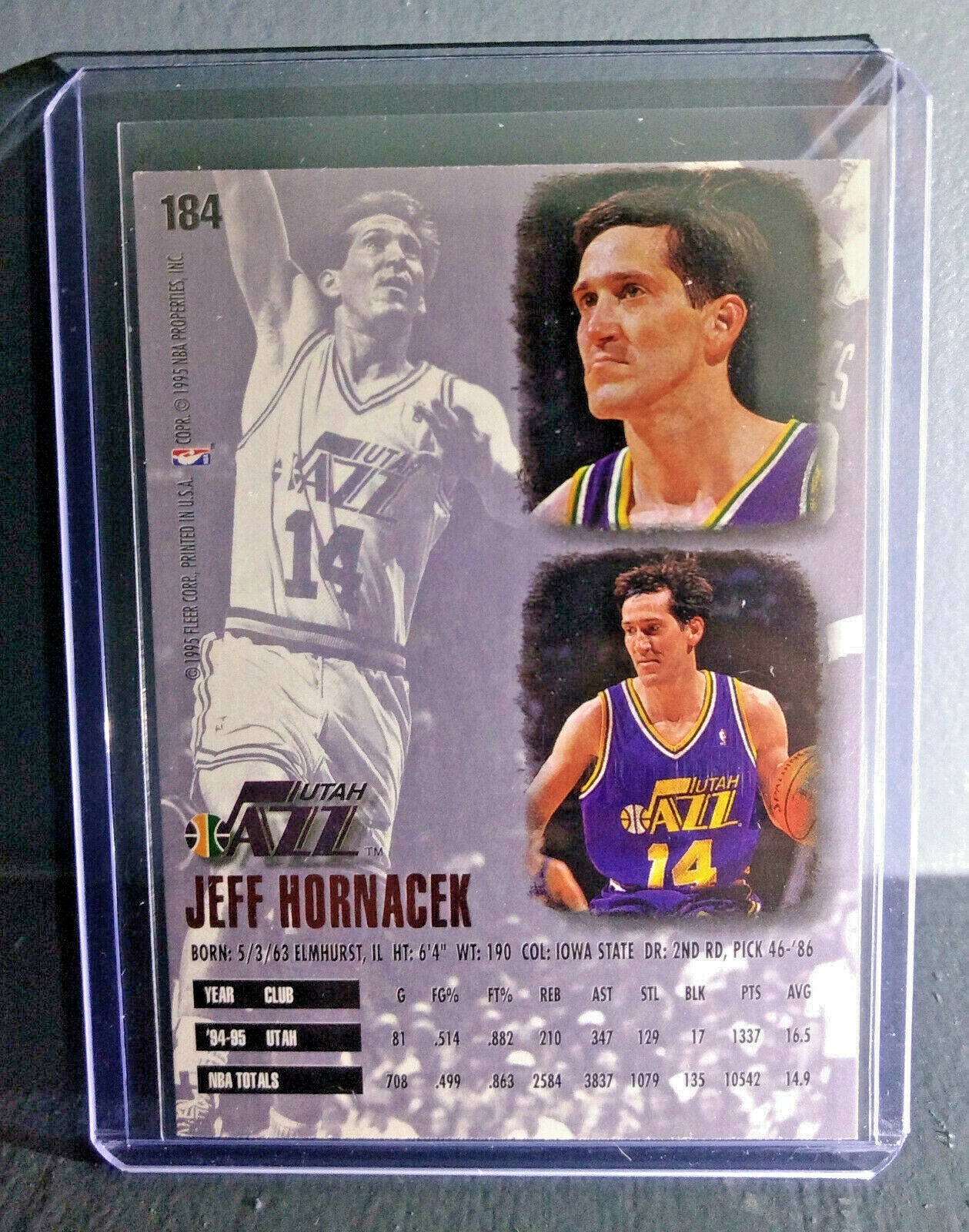 1995-96 Jeff Hornacek Fleer Ultra #184 Basketball Card